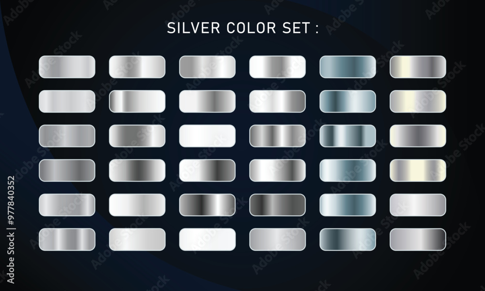 Premium Silver Gradient color Palette. Chrome, Texture, and Surface Solutions for Digital Design Premium Silver Gradient color Palette. Chrome, Texture, and Surface Solutions for Digital Design