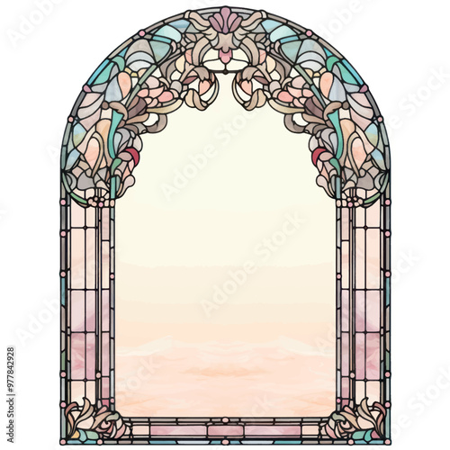 Elegant stained glass window frame