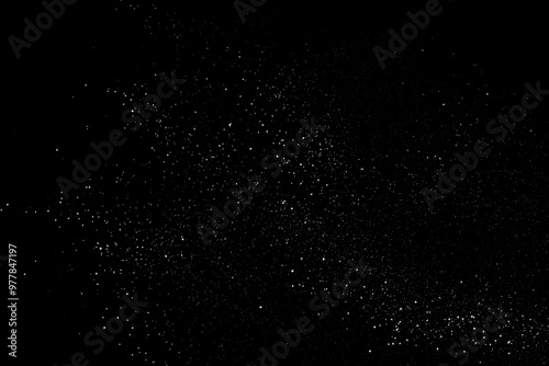 Fototapeta Naklejka Na Ścianę i Meble -   White powder scattered on black background, clipping path