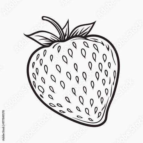 Hand-drawn strawberry outline sketch