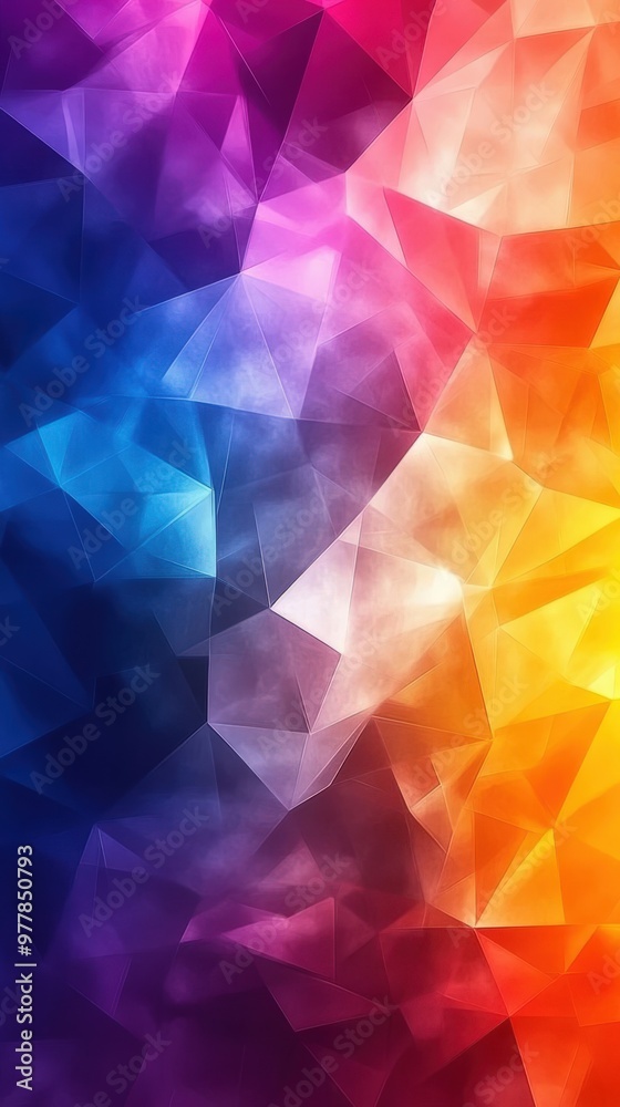 Fototapeta premium Polygonal shapes with contrasting colors in motion
