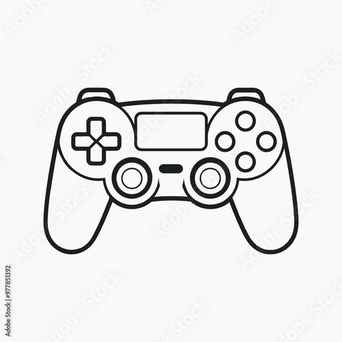 Outline game controller vector illustration