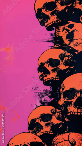 Vibrant skulls pop art