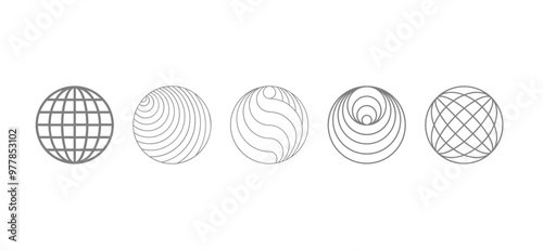 Geometric shapes and circle icons in a modern vector set, featuring abstract illustrations perfect for creative designs, branding, and contemporary digital artwork.