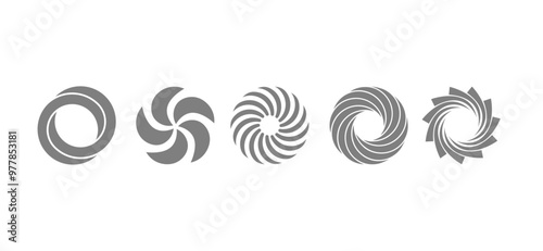 Vector set featuring modern abstract geometric shapes and circle icons, ideal for contemporary illustrations and design work with a creative, forward-thinking aesthetic.