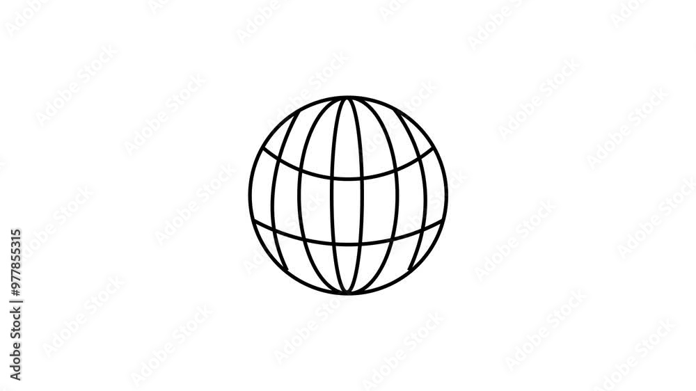 Globe or word icon animation on white background. Globe or word icon animation on white background.