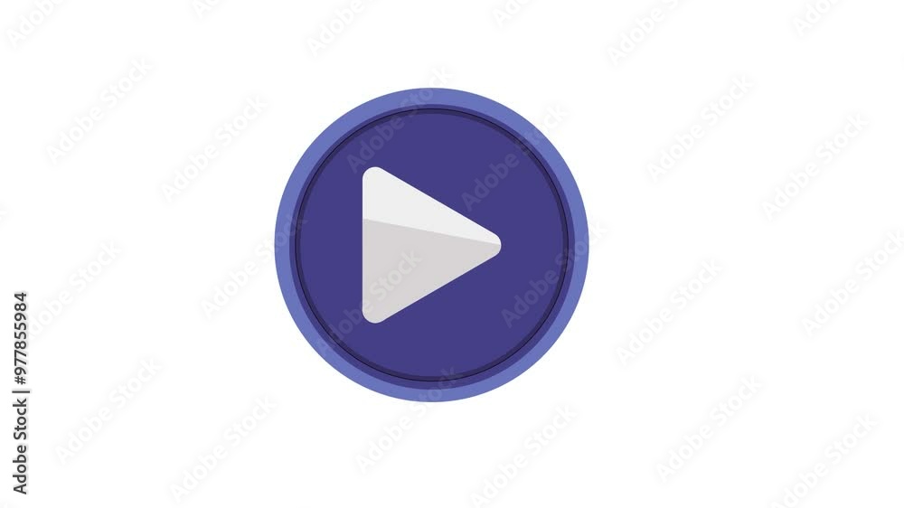 Blue pause button icon animation. Blue pause button icon animation.
