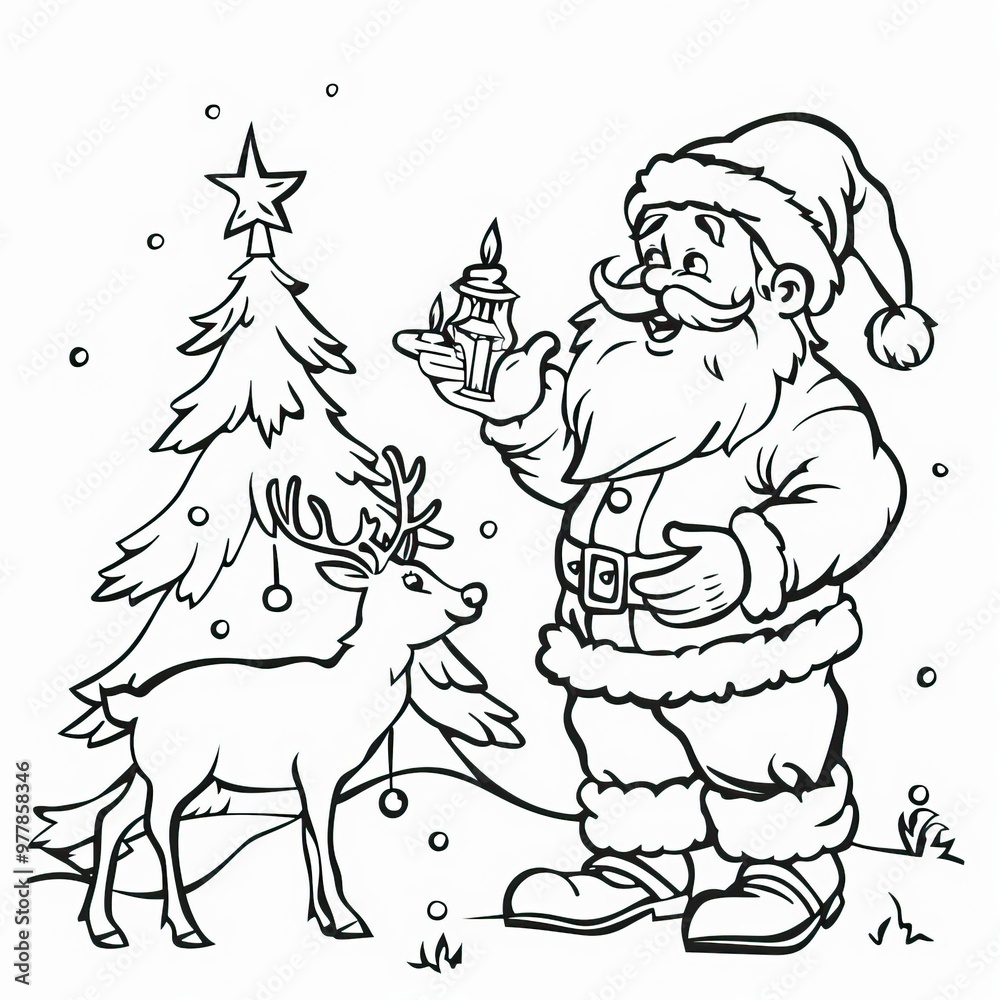 coloring book santa claus near Christmas tree with presents
coloring book santa claus near Christmas tree with presents