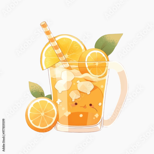Cute citrus drink illustration