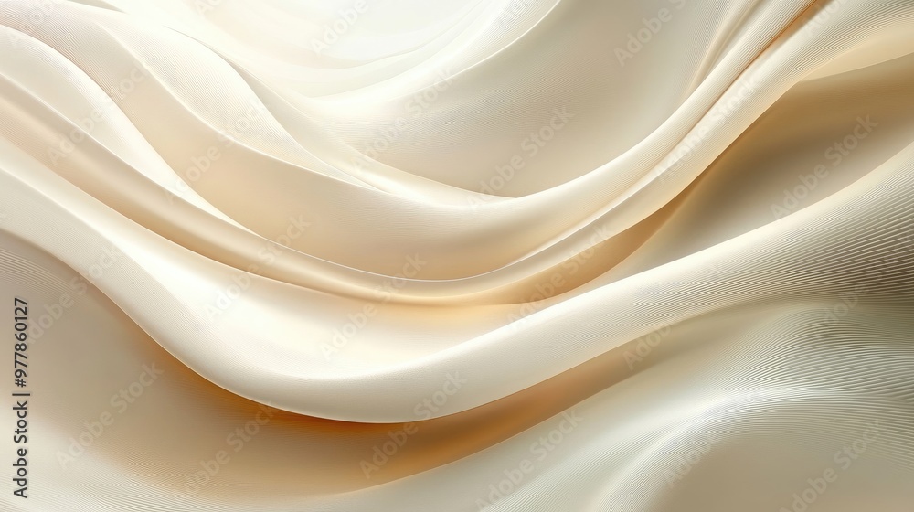 Abstract Soft Beige Fabric Waves - Elegant, Light and Flowing Textile Background Abstract Soft Beige Fabric Waves - Elegant, Light and Flowing Textile Background
