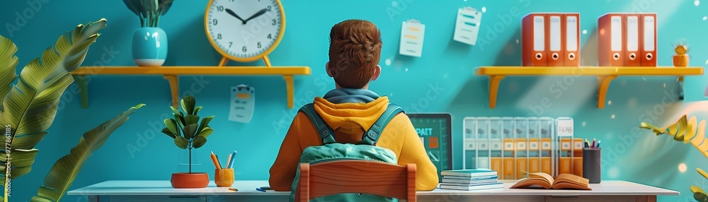 3d Cartoon Student Creating A Study Routine With A Daily Schedule And