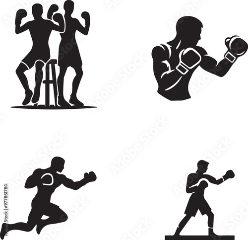 boxing silhouette icon