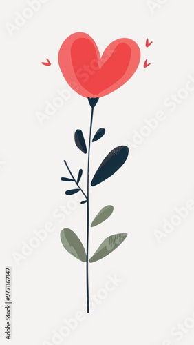 Heart-shaped flower illustration
