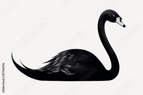 Elegant black swan illustration art