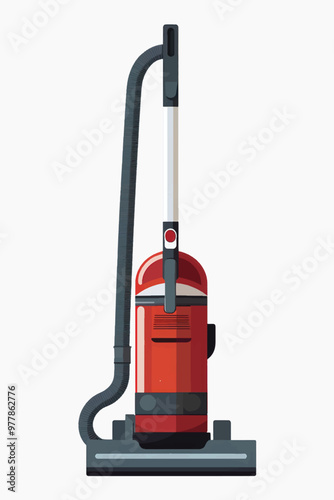 Red upright vacuum cleaner illustration