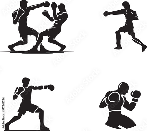 boxing silhouette icon