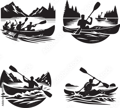canoeing and kayaking silhouette