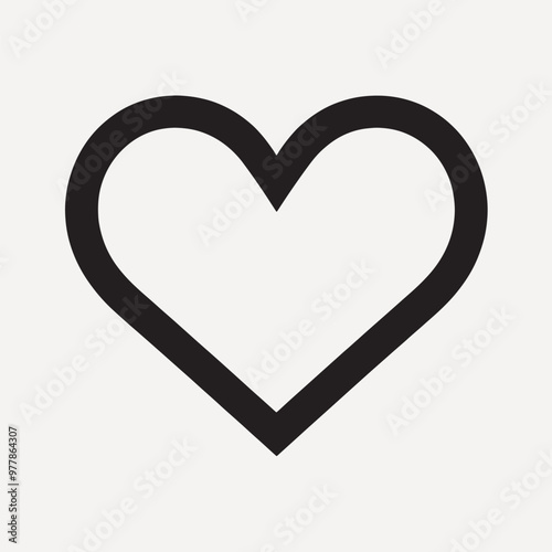 Minimalist black heart icon design