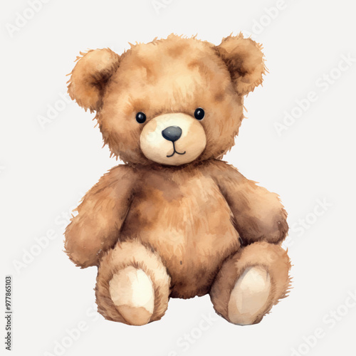 Adorable plush teddy bear illustration