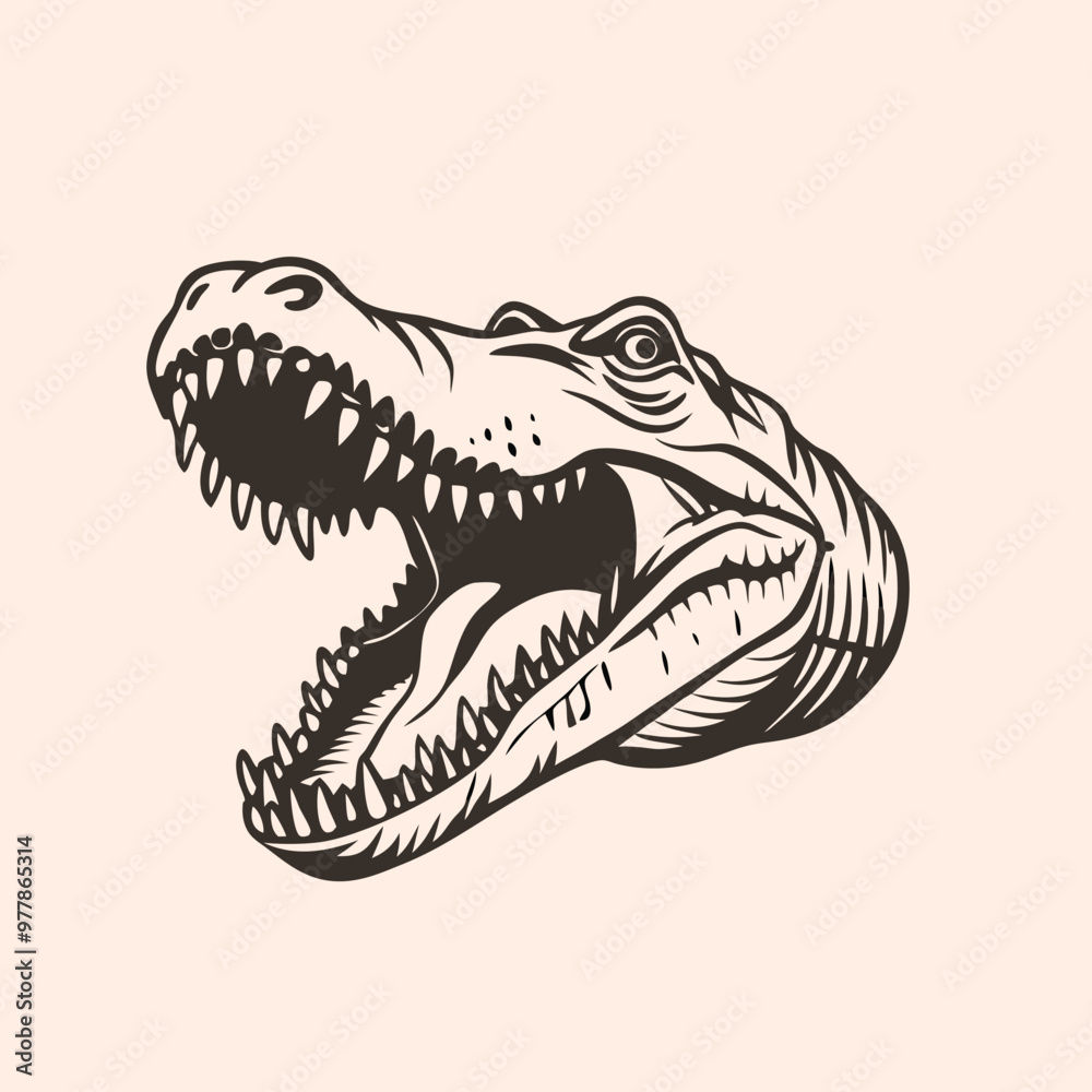 Fierce T-Rex Silhouette: A Bold and Striking Design Fierce T-Rex Silhouette: A Bold and Striking Design
