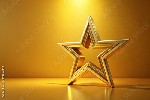 3D gold star and colorful background