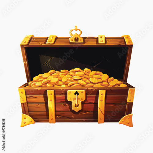 Treasure chest with gold coins