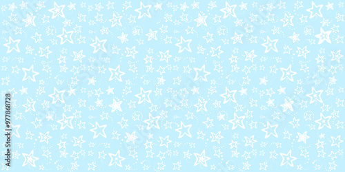 Colorful stars seamless pattern. Horizontal posters, greeting cards, header, website. Good for textile fabric design, wrapping paper, website wallpapers, textile, wallpaper and apparel. vector