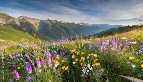 alpine meadow in the mountains