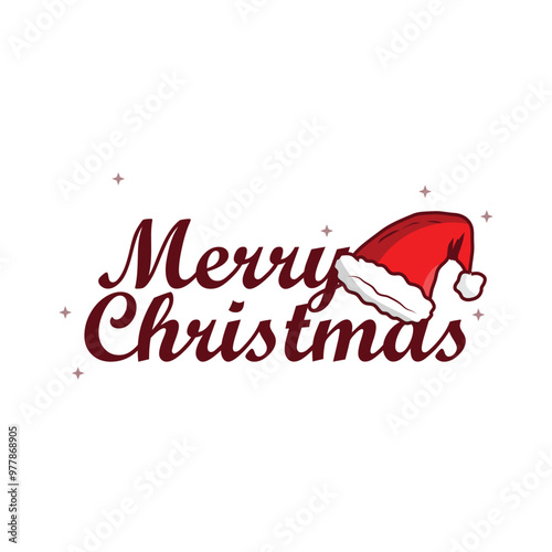 santa hat logo illustration christmas celebration decoration simple template