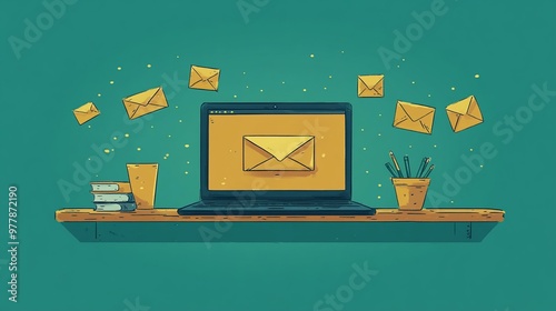 a Laptop with an open email application, depicting a productive work or communication scenario.