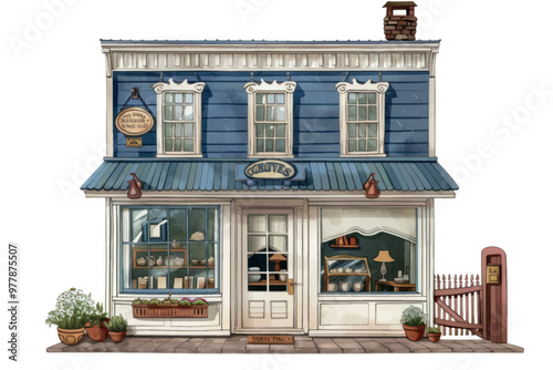 Charming vintage blue storefront