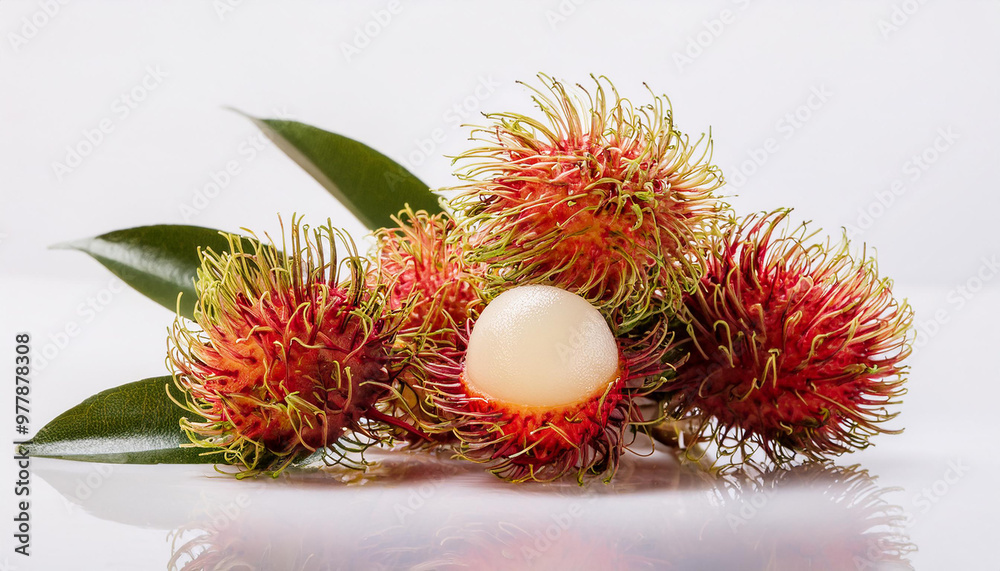 Fresh rambutan. Tropical fruit. Tasty and healthy. Organic product. Close-up. Fresh rambutan. Tropical fruit. Tasty and healthy. Organic product. Close-up.