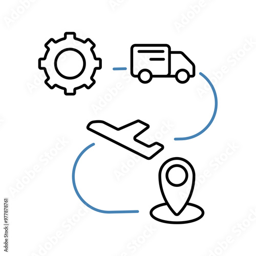 logistics concept line icon. Simple element illustration. logistics concept outline symbol design.