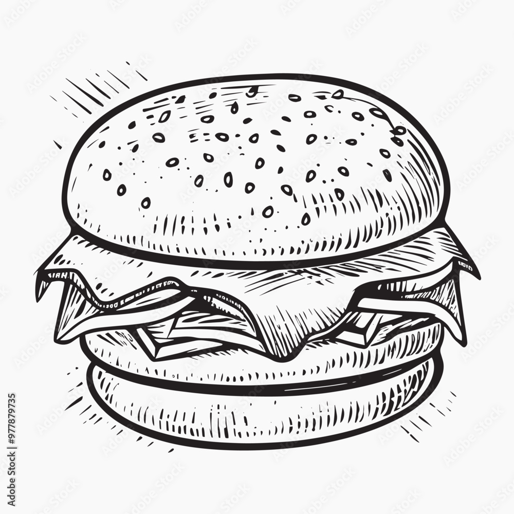 Hand-drawn burger illustration Hand-drawn burger illustration