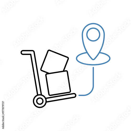 last mile delivery concept line icon. Simple element illustration. last mile delivery concept outline symbol design.