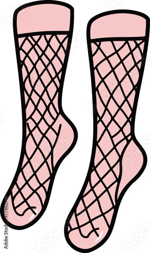 Stylized Pink Fishnet Stockings Illustration