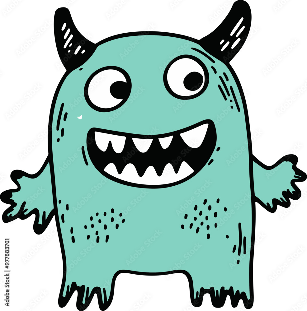 Fototapeta premium Playful Cartoon Monster Character in Vector Style