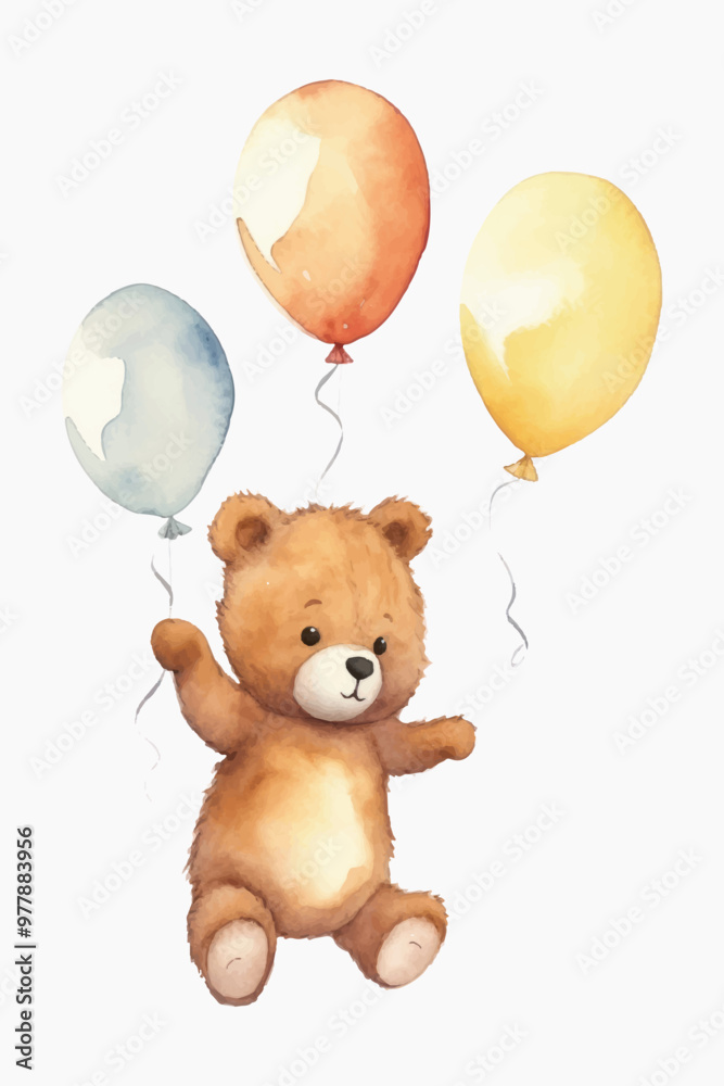 Cute teddy bear with balloons Cute teddy bear with balloons