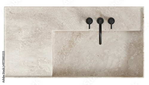 Photography top view of vanity unit, isolated on transparent background