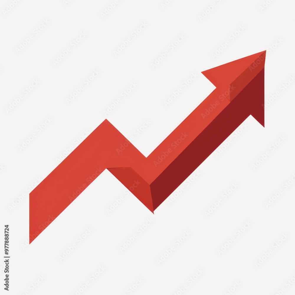 Red upward arrow chart growth Red upward arrow chart growth