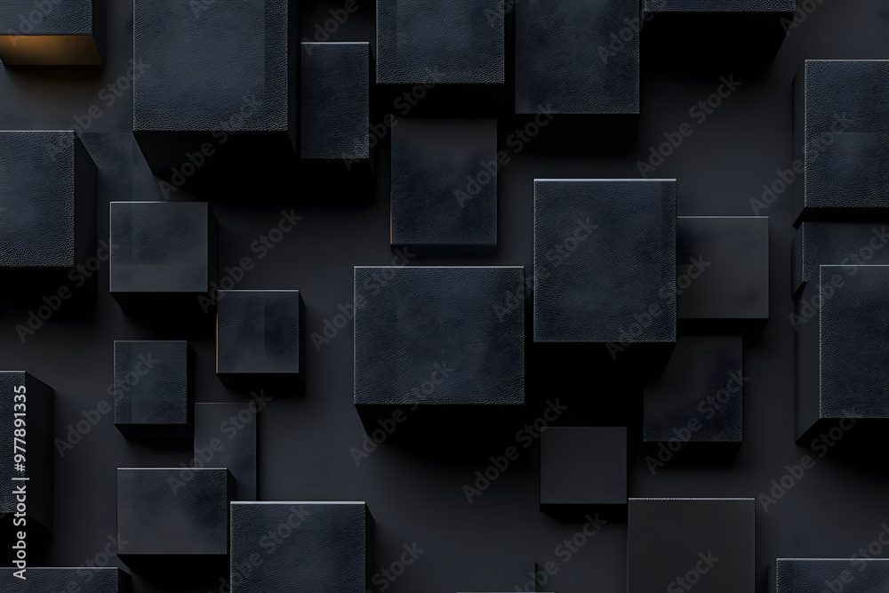 abstract geometric background from black cubes. minimalistic design. cubes at different levels. matte texture abstract geometric background from black cubes. minimalistic design. cubes at different levels. matte texture