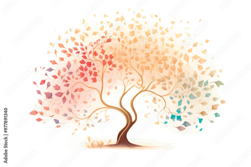 Obraz premium Colorful artistic tree illustration