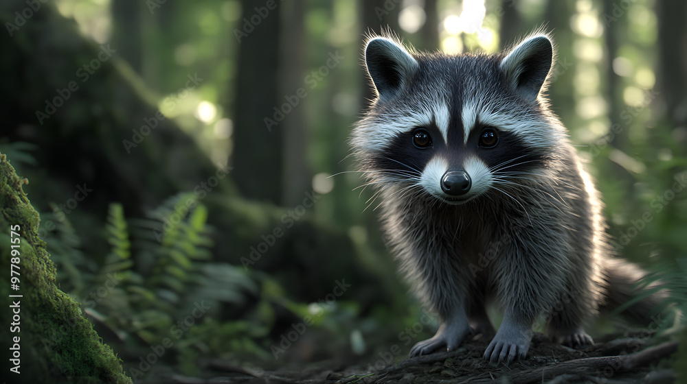 Curious Raccoon Exploring the Forest Curious Raccoon Exploring the Forest