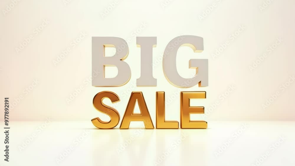 Animated inscription big discounts on white background Animated inscription big discounts on white background