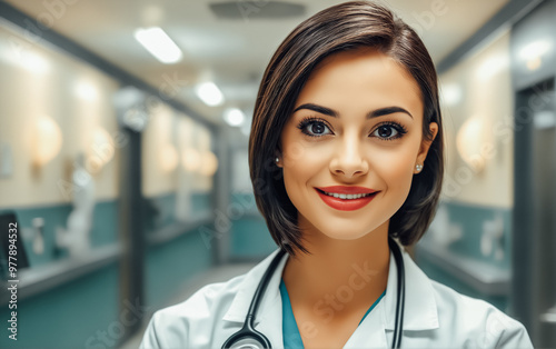 Portrait of mature woman doctor and looking at camera. Confident and Friendly doctor at a medical clinic.