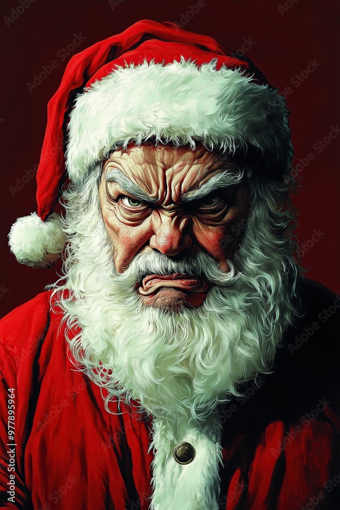 Portrait of Santa Claus angry because people have been misbehaving Portrait of Santa Claus angry because people have been misbehaving