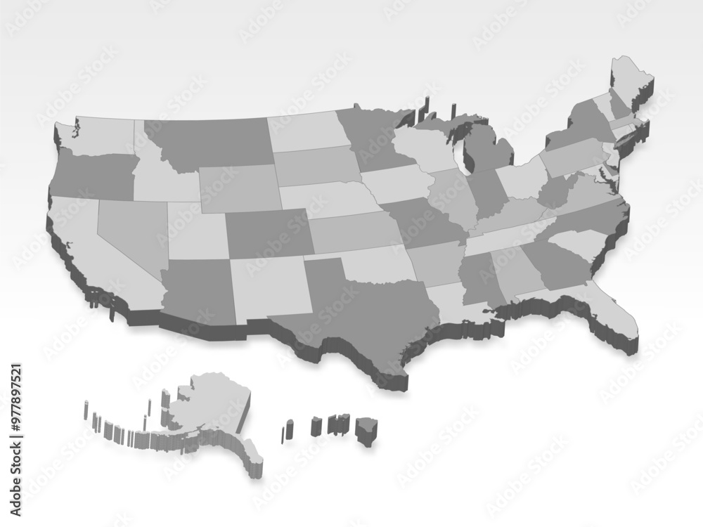 3D United States map with all states - 1000 F 977897521 XPdLE9tj4HkmKuMHjCqJ2fQedbpIibGq 