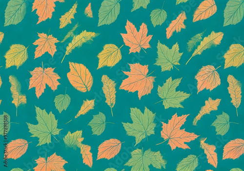 autumn falling leaves pattern background design