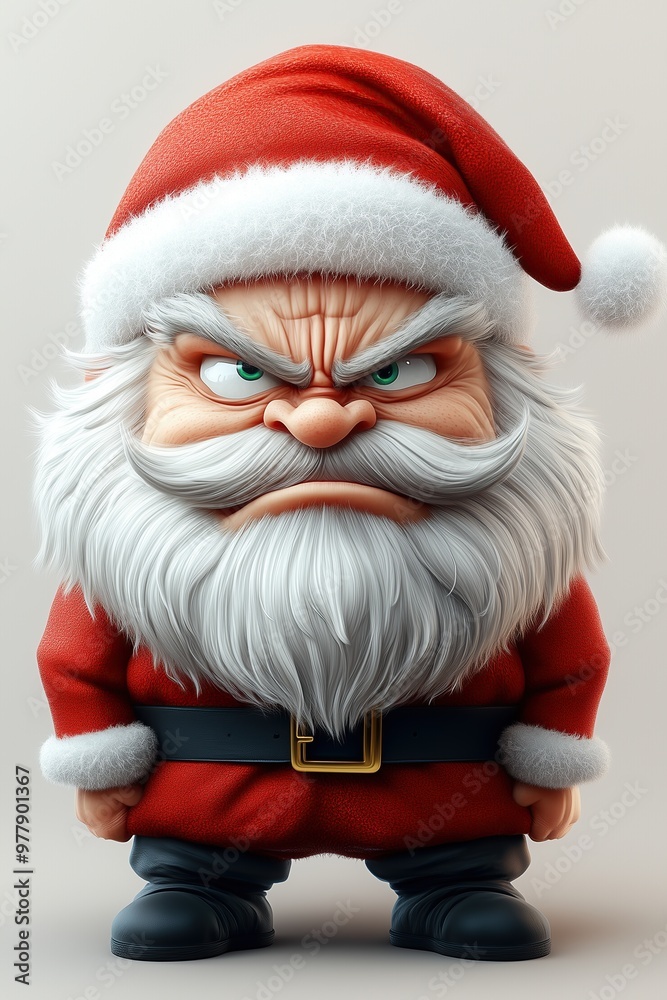 Santa Claus angry because people have been misbehaving - Cartoon character on a light background Santa Claus angry because people have been misbehaving - Cartoon character on a light background