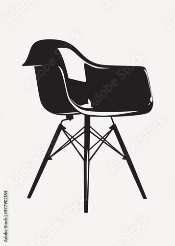 Modern black armchair silhouette